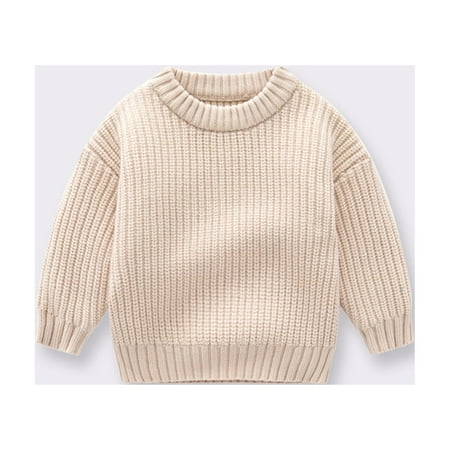 

YYYTop Crew Neck Sweatshirts Girls Toddler Sweatshirt Toddler Baby Boys Girls Cute Solid Color Cute Winter Thick Casual Keep Warm Sweater Kid Tops Girl 10-12 On Clearance