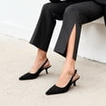 thumbnail image 3 of DREAM PAIRS Women's Slingback Kitten Heels - 2.36 Inch Low Heel Pointed Toe Pumps, Comfortable Closed Toe Dress Shoes for Office Work, Classic Holiday Heels, 3 of 8