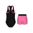 thumbnail image 2 of iEFiEL Girls Two Piece Swimsuit Sleeveless Jumpsuit and Elastic Waist Boy Shorts Set Bathing Suit Swimwear,Sizes 4-16 Floral Pink 12, 2 of 7