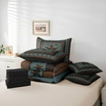 thumbnail image 6 of Homewish Steel Blue Texas Stars Twin Bedding Sets 7-Piece, Bohemian Western Fashion Bedding Comforter Set, Rustic Farmhouse Reversible Sheet Sets, Super Cozy Room Decor, 6 of 8