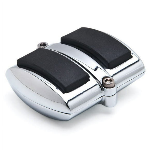 Krator Chrome Brake Pedal / Heel Shift Pad Cover Rubber Compatible with Harley Davidson Sportster XL1200 Custom 2003-2012