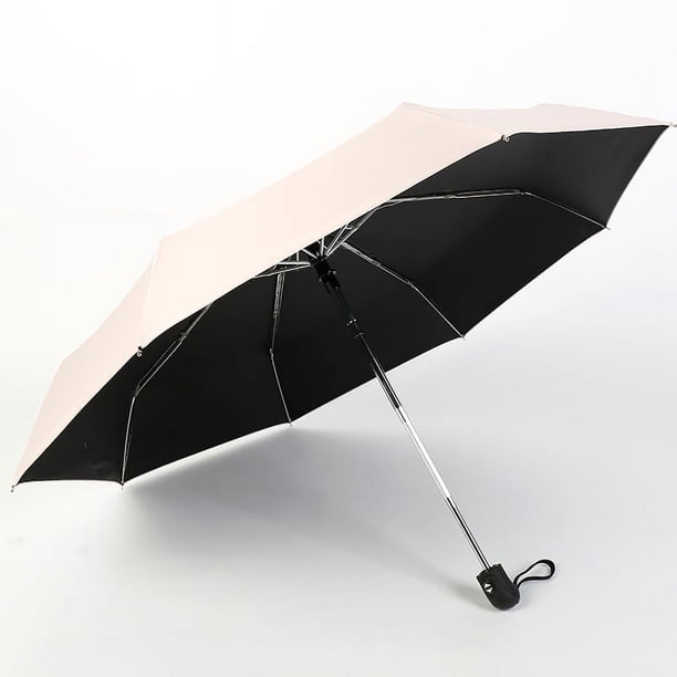 Paraguas plegable totalmente automático Paraguas de bolsillo pequeño ligero para hombres Paraguas negro Paraguas con protección solar UV para mujeres