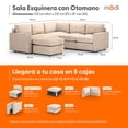 thumbnail image 2 of Sala Seccional Modular Esquinera Adapti 5 Plazas + Otomanos | Beige Ostra, 2 of 9