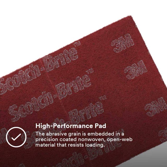 3M 64926 7447Pro Scotchbrite Scotch-Brite Pro Hand Pads, Very Fine Grade, 6 In X 9 In