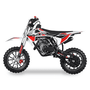 SYX MOTO VK 58cc 4-Stroke Gas Powered Mini Dirt Bike for Kids, Fully Automatic Youth Off-Road Motorcycle with Speed Governor, Pull Start, Red/White