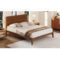 thumbnail image 4 of Mid-Century Modern Queen Size 12 Inch Bamboo Wood Platform Bed with Wood Slat Support, No Box Spring Needed, Easy Assembly, 4 of 22