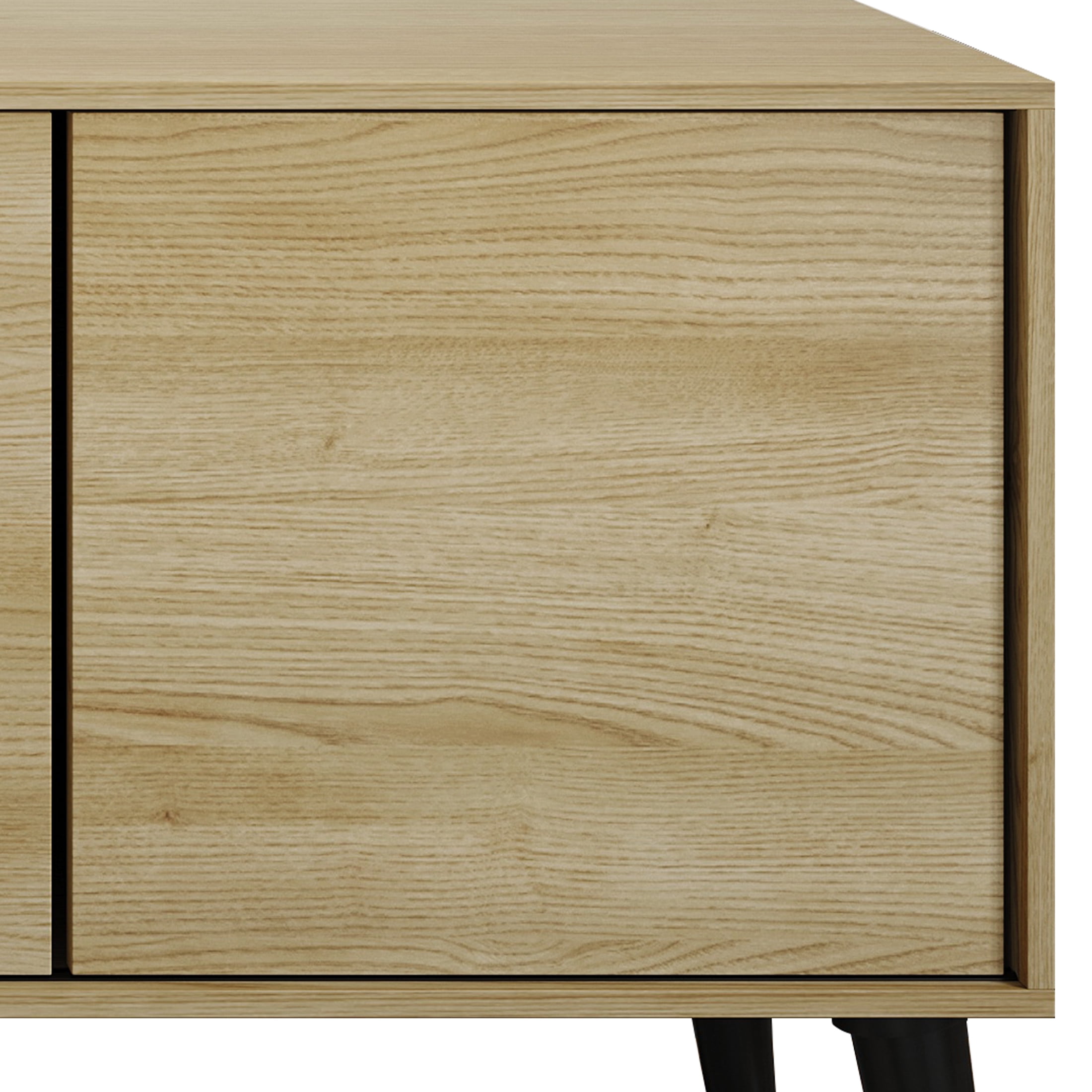 Castle Place Comtemporary TV Stand Console for TVs up to 65", Light Oak