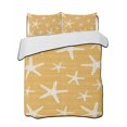 thumbnail image 2 of Quilts Twin Size, Yellow Starfish Coastal Soft Comforter Bedding Set for Bed, Summer Beach Nautical Sea Ocean Lightweight Quilted Bedspread with Pillow Cover(2 Pieces) for All Season, 68x86 Inch, 2 of 9