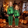 thumbnail image 6 of HTHLVMD Zombie Hand Print Pajamas, Family Matching Sleep Set, Halloween Green Zombie Hand Graveyard Family Matching Pajamas Set, Long Sleeve Crew Neck 2pcs Holiday Loungewear, 4 Years, 6 of 6