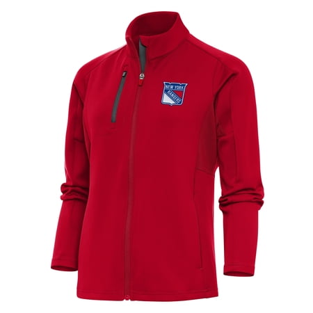 Women s Antigua Red New York Rangers Team Logo Generation Full-Zip Jacket