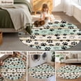 thumbnail image 5 of Round Rugs 5Ft, Sage Green Beige Farmhouse Round Area Rug Washable Indoor Throw Carpet, Black Dog Paw Vintage Wooden Soft Non Slip Circle Rug for Cabinet Bathroom Home Decor Aesthetic, 5 of 8