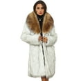 thumbnail image 6 of felwors Faux Fur Coat Women Long Fuzzy Fleece Jacket Open Front Cardigan Fur Lapel Coat Warm Winter Coats Fashion Outfits Gold, XL, 6 of 6