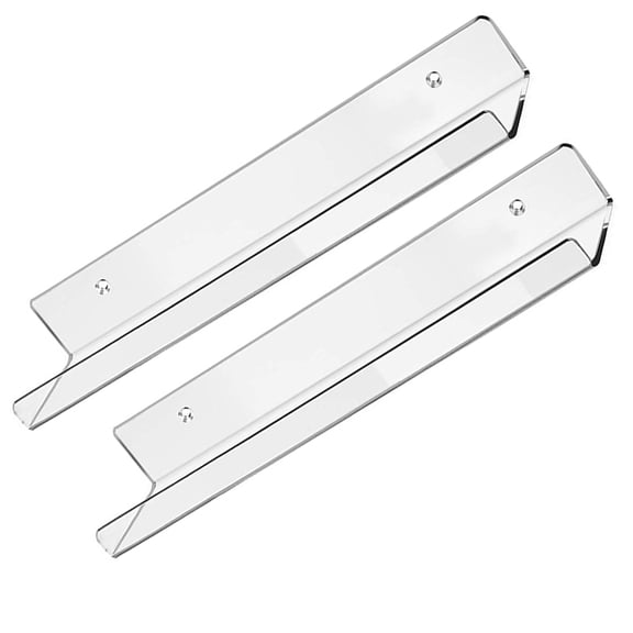 FOMIYES 2Pcs Acrylic Floating Bathroom Shelves Wall Mounted with Smooth Edges for Home Storage
