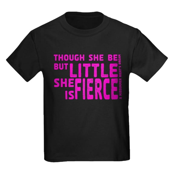 CafePress - She Is Fierce Stamped Pink T Shirt - Dark T-Shirt Kids XS-XL