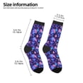 thumbnail image 2 of Rocae Skull daisy purple for Girls Boys Crew Socks,Children's Socks, Kids Socks, Toddler Socks: Daily Wear with Kids School Uniform, 2 of 5