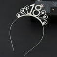 thumbnail image 5 of Popular Rhinestone Crown Headdress Birthday Party Tiara Crown Headband Hair Loop Decoration 16th 18th 20th 21st 30th 50th 60th 80th Birthday Favor, 5 of 8