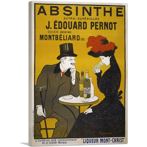 ARTCANVAS Absinthe Extra-Superieure 1903 Canvas Art Print by Leonetto Cappiello - Size: 26" x 18" (0.75" Deep)