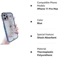 thumbnail image 4 of Clear Case Compatible with iPhone 11 Pro Max 6.5",Bling Glitter Chain Bracelets Hand Strap Phone Case for Women Girls,Cute Chic Diamond Camera Lens Plated Bumper Silicone Cover,Blue, 4 of 7