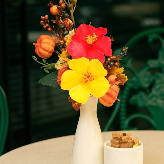 WEUVEB Artificial Hibiscus Flowers Eva Versatile Use for Parties and Home 12Pcs