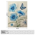 thumbnail image 4 of Chilfamy Blue Butterfly Flowers Print Throw Blanket Lightweight Soft Blanket for Bed Couch Car Kids Adults All Seasons 40x50in, 4 of 6