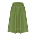 thumbnail image 6 of Women's Skirts Long New Women's Boho Midi Skirt A-Line Elastic High Waist Flowy Skirts 2025 Summer Trendy Casual Beach Wear Green XXL, 6 of 8