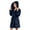 Dark Blue, variant on Mrasaso Womens Fuzzy Robe Mid Length Bathrobe Belted Soft Bath Robes Plush Kimono Robe with Pockets Fall Winter Spa Robes on Clearance
