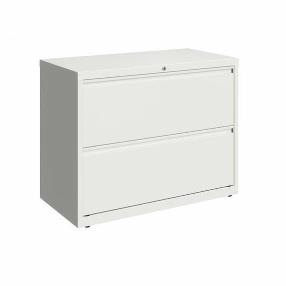 Pemberly Row 2-Drawer Metal Lateral Filing Cabinet w/ Interlock System in White
