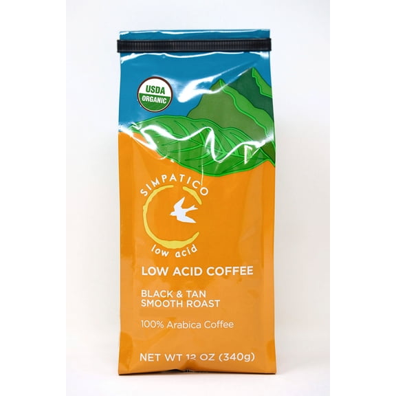 Simpatico Low Acid Coffee - Black and Tan Smooth Roast - Ground