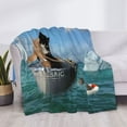 thumbnail image 3 of Balery Two Brave Cats Are Floating On The Sea Iceberg Manta de Franela con Dibujo, Lujo Ultra Suave y Cálido, Antipelusa y Resistente a las Arrugas para Cama, Sofá, Camping -60"x50", 3 of 6