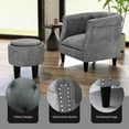 thumbnail image 7 of Spaco Modern Accent Chair with Ottoman Armchair Barrel Sofa Chair and Footrest, Leisure Sofa Chair for Living Room, Bedroom, Dorm, Gray, 7 of 7