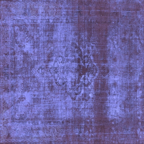 Ahgly Company Indoor Square Persian Blue Bohemian Area Rugs, 7' Square