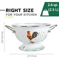 thumbnail image 3 of Enameled Aluminum Fine Mesh Strainer Drainer for Food Enamel Colander/Strainer 2.6 Qt (2.5 L) Pasta Drainer with Handle Rice Strainer (Golden Rooster), 3 of 9