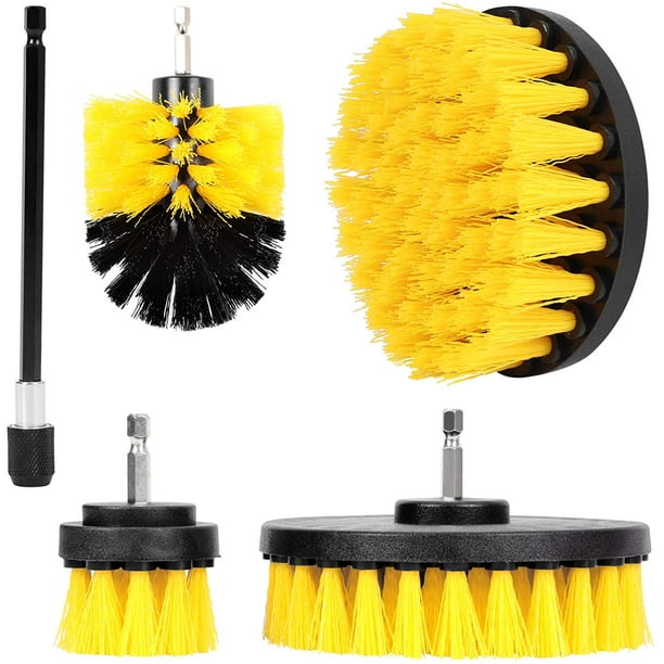 Juego de taladro con accesorio de cepillo de 5 piezas, cepillo para taladro, cepillo para destornillador inalámbrico, cepillos para taladro, kit de cepillo de limpieza para llantas, bañera, azulejos,