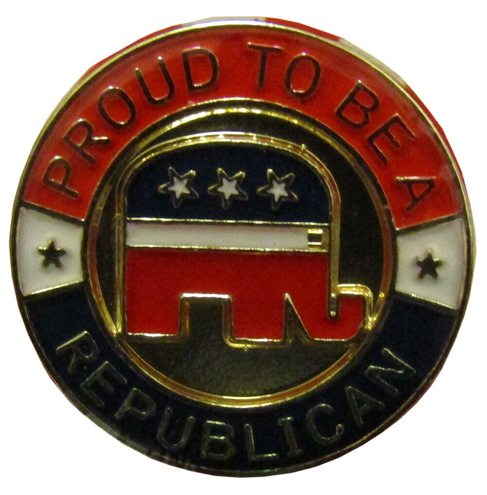 Republican Party Elephant Flag Bike Motorcycle Hat Cap lapel Pin 