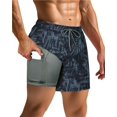 thumbnail image 3 of Bañador de Hombre SURF CUZ con compresión, secado rápido, negro, talla grande, 5 pulgadas, 3 of 9