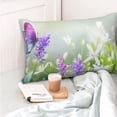 thumbnail image 4 of Honeii Purple Butterfly On Wild Print Pillow Cases,Plush Throw Pillow Covers,Decorative Pillowcase for Sofa, Couch, Living Room-14"x20", 4 of 6