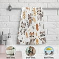 thumbnail image 3 of 2-Piece Polyester cotton Towel Set Absorbent Cute Racoon Leave Hand Towel Bath Towel Soft and Comfortable Machine Wash 28.3x14.4, 3 of 7