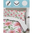 thumbnail image 3 of Twin XL Quilt Bedding Set, Flowers Reversible Summer Quilt 3 Pieces, Pink Spring Floral Elegant Pastoral Botanical Lightweight Bedspreads Coverlets with 2 Pillow Shams for All Seasons, 3 of 5