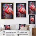 thumbnail image 4 of Designart "Flamingo Intense Fuchsia Artdeco" Animals Floater Framed Canvas Art Print, 4 of 7
