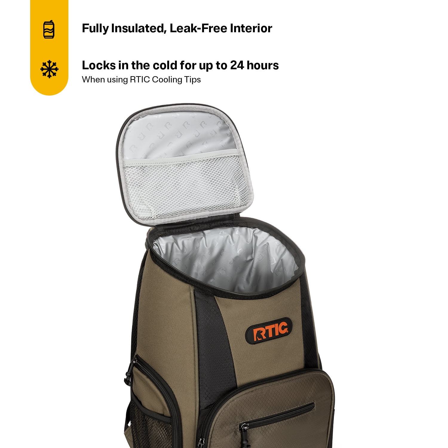 RTIC 15-Can Lightweight Cooler Backpack with Pockets, Olive