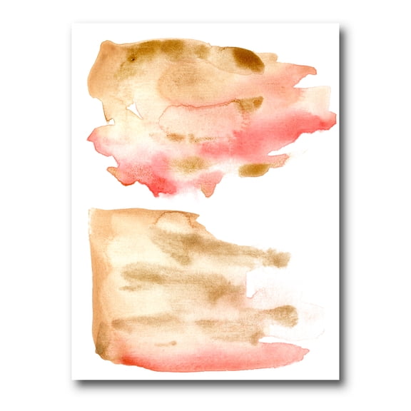 Designart ' Red Pink Gold and Beige Abstract Clouds ' Modern Canvas Wall Art Print