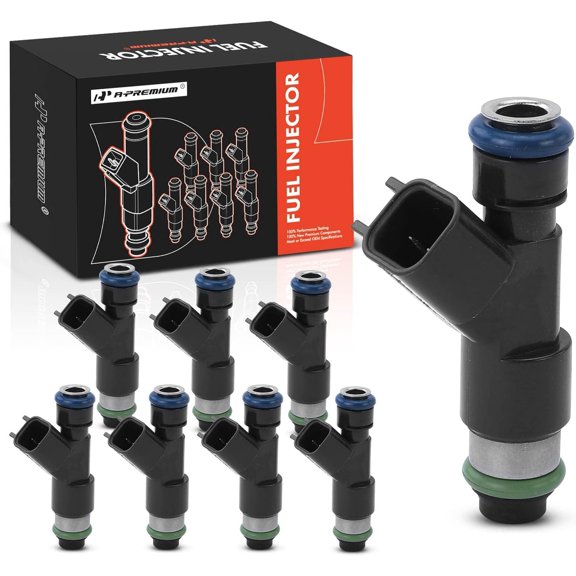 A-Premium Fuel Injectors Compatible with Chevrolet Silverado 1500 Suburban 1500 Tahoe 07-09, Express 1500 08-09, Avalanche & GMC Sierra 1500, Yukon, Yukon XL 1500, Savana 1500, V8 5.3L, Set of 8