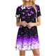 thumbnail image 1 of Vestido de Manga Corta para las Mujeres Casual Impreso Cuello Redondo, Vestido de las Señoras para la Primavera Y el Verano de Uso Diario, 1 of 9
