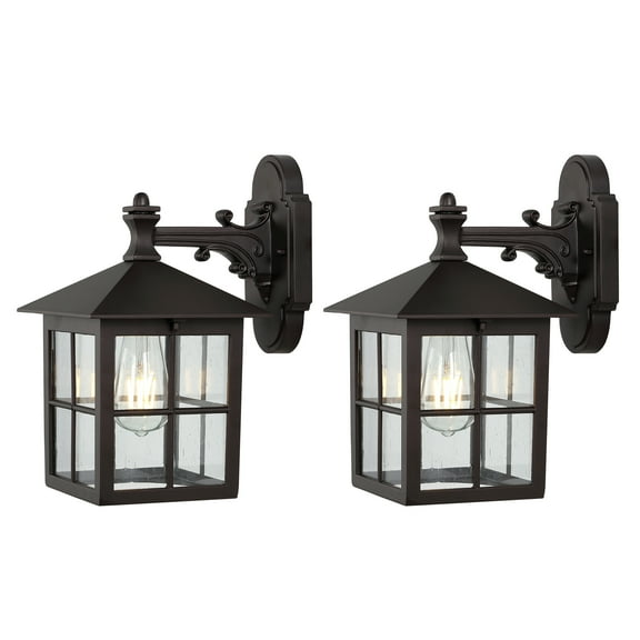 SAFAVIEH Penryn Edison Tungsten Black Wall Sconce with Shade, Set of 2