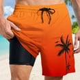 thumbnail image 4 of Men's Swim Trunks Gradient Coconut Tree Pattern Quick Dry Swim Shorts Mens Swimsuit Board Shorts With Pockets Orange S, 4 of 4