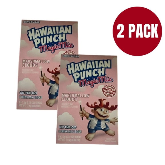 Hawaiian Punch Magic Mix Marshmallow Clouds Drink Mix (2 Pack) – Zero Sugar On-The-Go Powder Sticks with Vitamin C