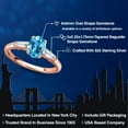thumbnail image 2 of Gem Stone King 18K Rose Gold Plated Silver Swiss Blue Topaz and Lab Grown Diamond Engagement Ring for Women | 1.80 Cttw | Oval 8X6MM | Gemstone November Birthstone | Size 9, 2 of 6