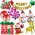 thumbnail image 2 of Globos navideños Decoración Árbol de Navidad Inflable Papá Noel Alce Muñeco de nieve Trineo Banner Adorno de globo de helio Globo de aluminio, 2 of 5