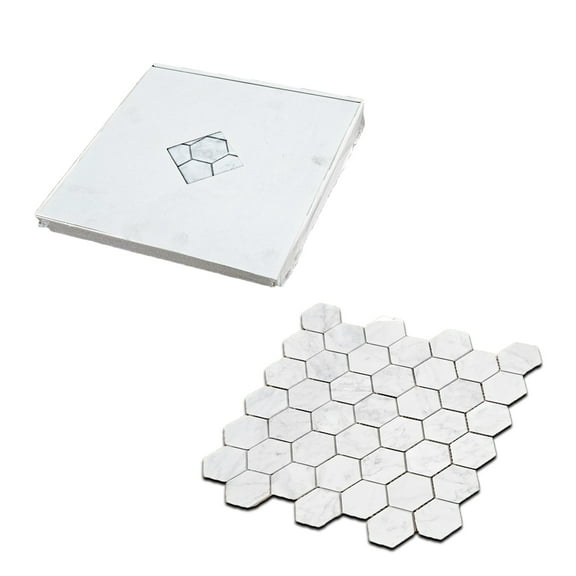 Hexagonal Mosaic Tiles: 12"x12" Each, 5 Tiles per Box, 21lbs Total Weight - DIY Craft Supplies, Home Decor Tile Set, Decorative Tile Kit, Wall Tile Installation, Interior Design Elements