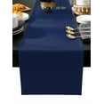 thumbnail image 2 of Navy Blue Cotton Linen Table Runner 18 x 72 inch Modern Pure Navy Blue Non-slip Rectangular Dining Table Decor for Wedding Party Holiday Dinner, 2 of 8
